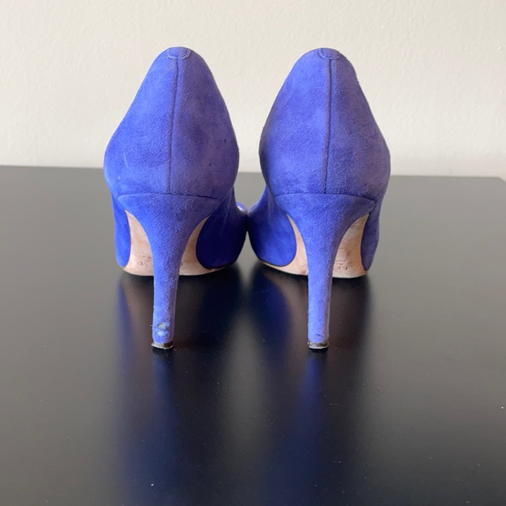 J. Crew Elsie Blue Suede Pumps heels - Picture 4 of 6